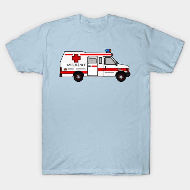 Ambulance cartoon illustration T-Shirt by Miss Cartoon